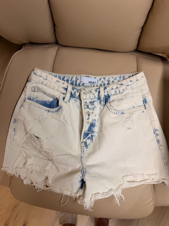 Vervet Pants - VERVET Distressed Denim Shorts Women Size Small Acid Wash High Rise Cutoff